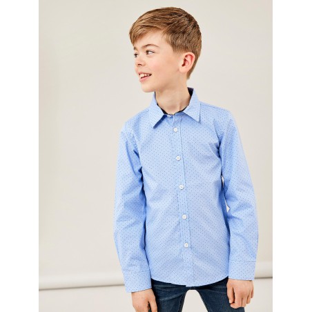 NAME IT Kids Langærmet Skjorte - Dusty Blue