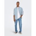 ONLY & SONS Storm Mixed Denim Skjorte - Light Blue Denim