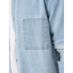 ONLY & SONS Storm Mixed Denim Skjorte - Light Blue Denim
