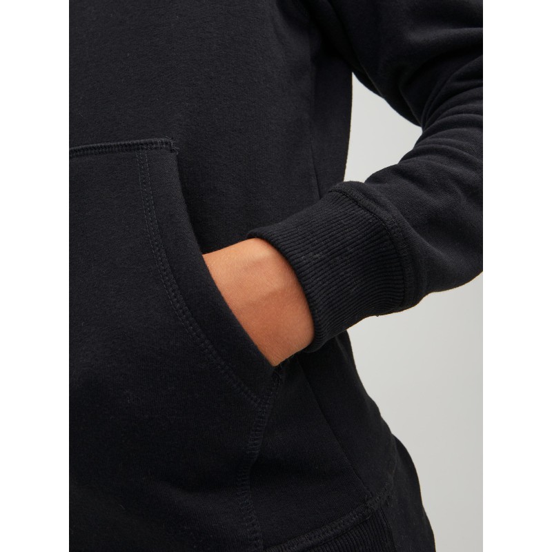 JACK & JONES Junior  Waffle Sweat Hoodie - Sort