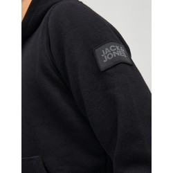 JACK & JONES Junior  Waffle Sweat Hoodie - Sort