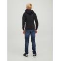 JACK & JONES Junior  Waffle Sweat Hoodie - Sort