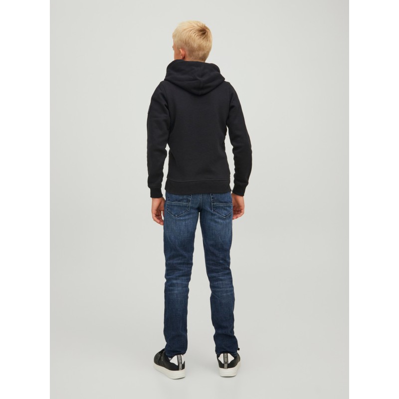 JACK & JONES Junior  Waffle Sweat Hoodie - Sort