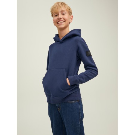 JACK & JONES Junior Waffle Sweat Hoodie - Navy Blazer
