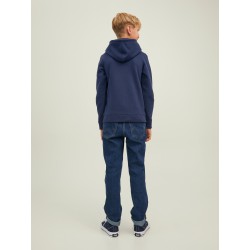 JACK & JONES Junior Waffle Sweat Hoodie - Navy Blazer