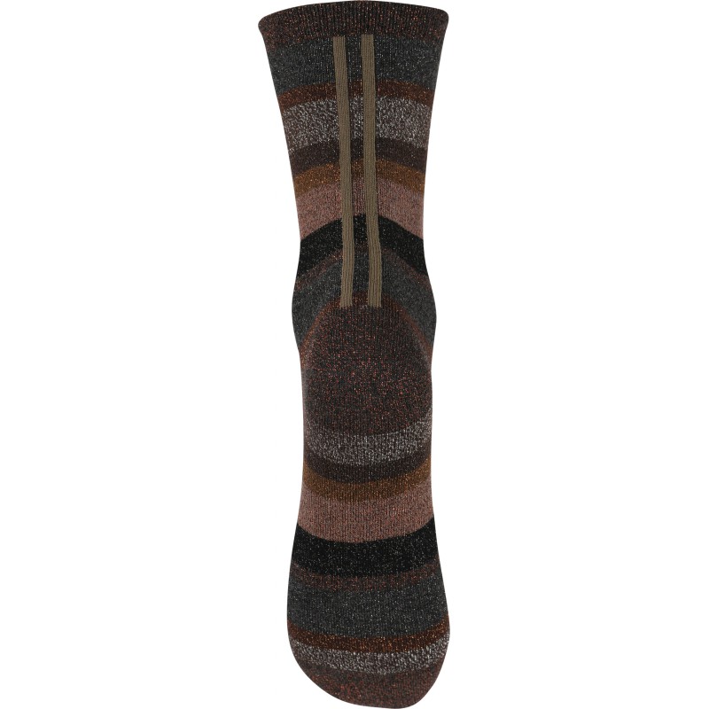 DECOY Stribede Glimmer Ankel Strømper - Brun
