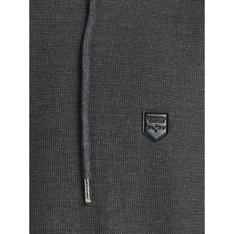 JACK & JONES Structure Sweat Hoodie - Grey Melange