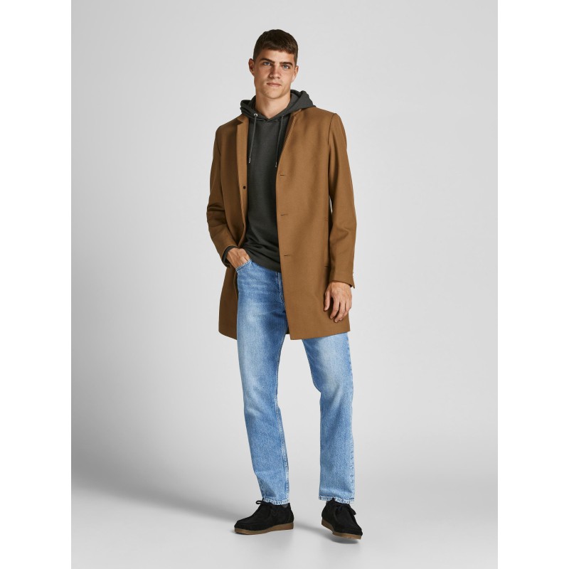 JACK & JONES Structure Sweat Hoodie - Grey Melange