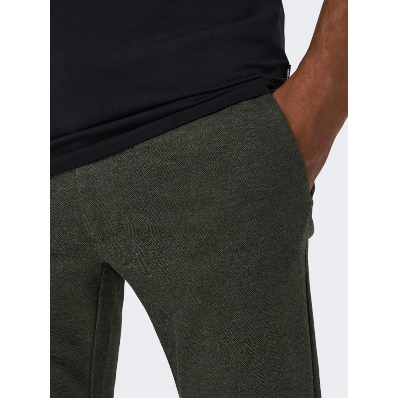 ONLY & SONS Mark Herringbone Performance Bukser - Olive Night