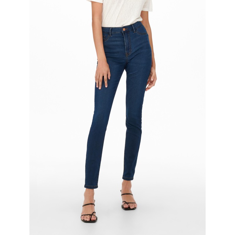 JDY Tulga Højtaljet Skinny Jeans - Dark Blue Denim