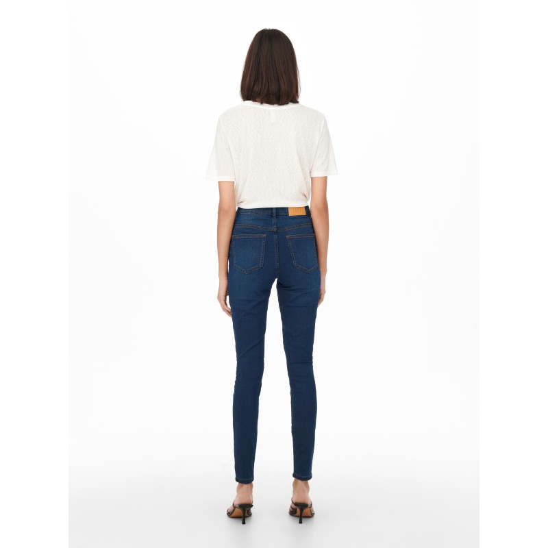 JDY Tulga Højtaljet Skinny Jeans - Dark Blue Denim
