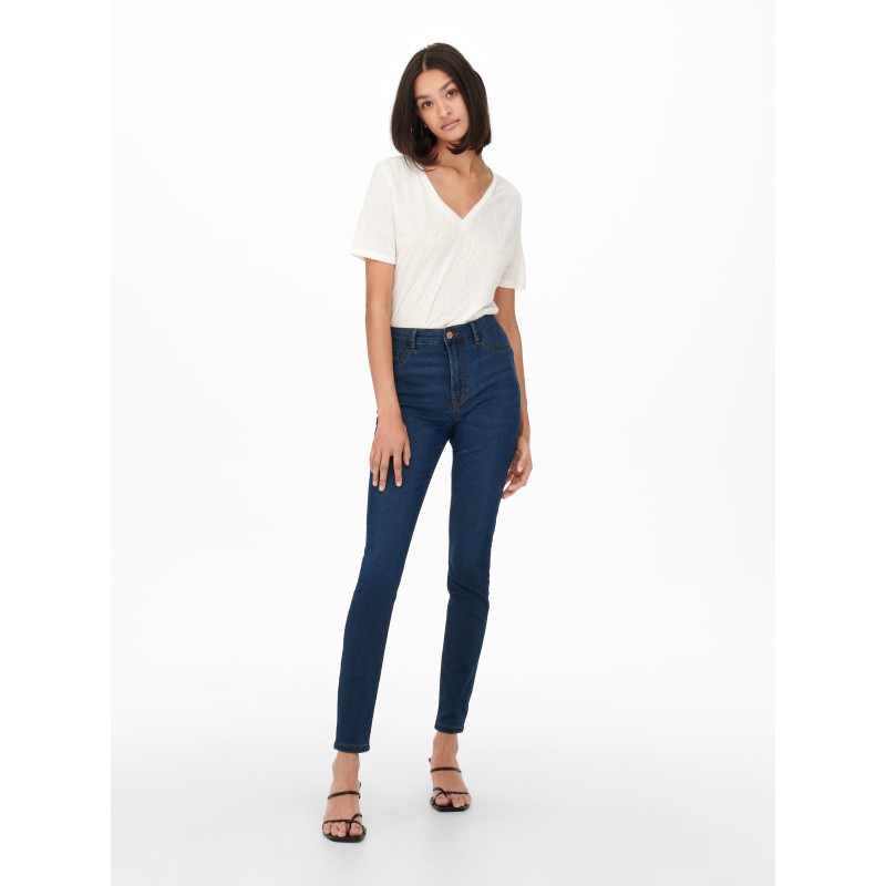 JDY Tulga Højtaljet Skinny Jeans - Dark Blue Denim
