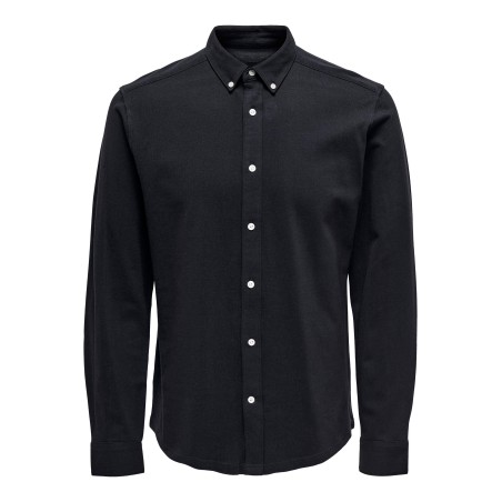 ONLY & SONS Tarp Slim Pique Skjorte - Dark Navy