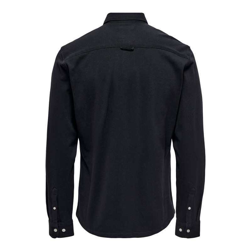 ONLY & SONS Tarp Slim Pique Skjorte - Dark Navy