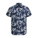 JACK & JONES Jorcrayon Aop Shirt Kortærmet Junior - Navy Blazer