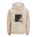 JACK & JONES JUNIOR Filo Sleeveprint Hoodie - Moonbeam