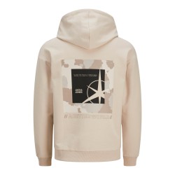 JACK & JONES JUNIOR Filo Sleeveprint Hoodie - Moonbeam
