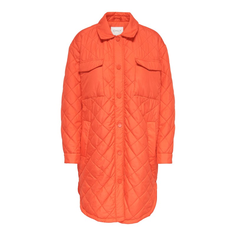 ONLY Quilt Shacket Overgangsjakke - Cherry Tomato