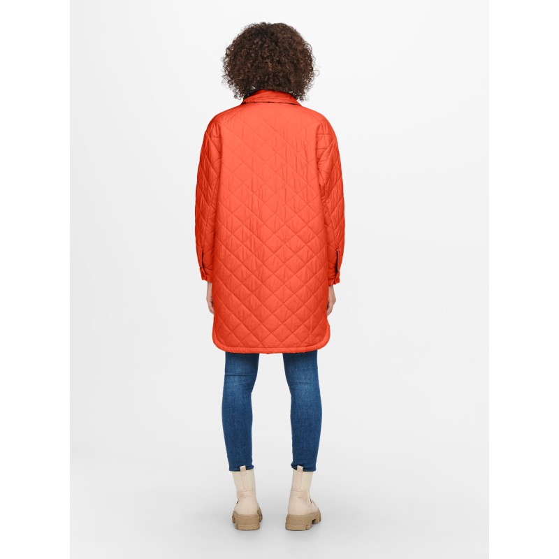 ONLY Quilt Shacket Overgangsjakke - Cherry Tomato
