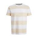 JACK & JONES Summer Stripe Tee Kortærmet Crew Neck - Flint Stone