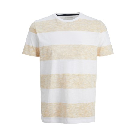 JACK & JONES Summer Stripe Tee Kortærmet Crew Neck - Flint Stone