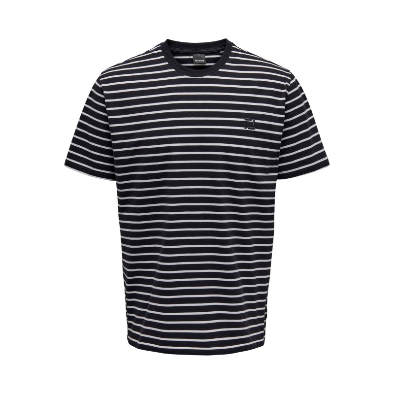 ONLY & SONS Henry Stribede T-shirt - Dark Navy