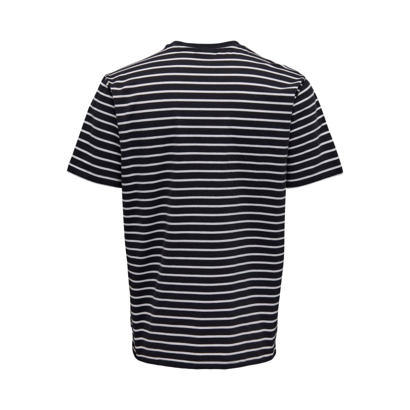 ONLY & SONS Henry Stribede T-shirt - Dark Navy