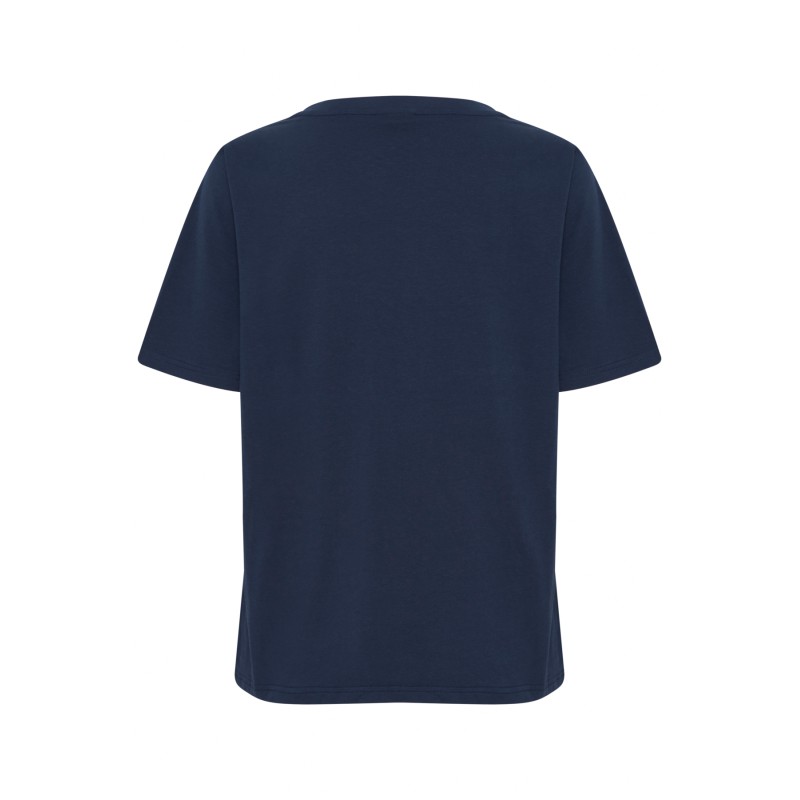 FRANSA Basic Shoulder T-shirt - Dark Peacoat