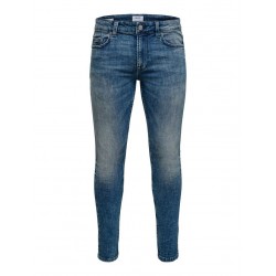 ONLY & SONS PERFORMANCE JEANS WASHED - BLUE DENIM
