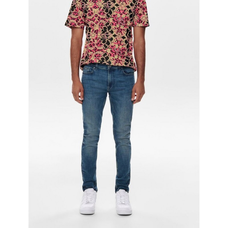 ONLY & SONS PERFORMANCE JEANS WASHED - BLUE DENIM