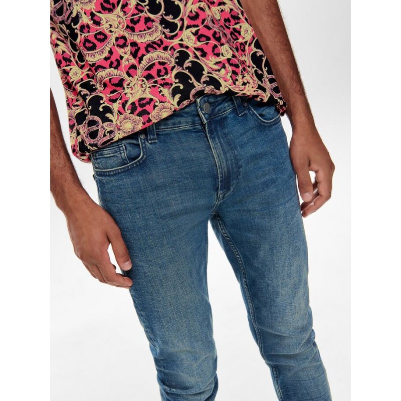 ONLY & SONS PERFORMANCE JEANS WASHED - BLUE DENIM