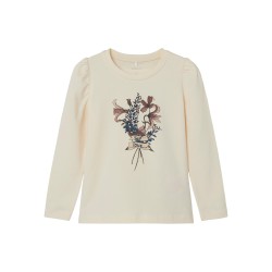 NAME IT Mini Pige Teresa Langærmet Top - Buttercream