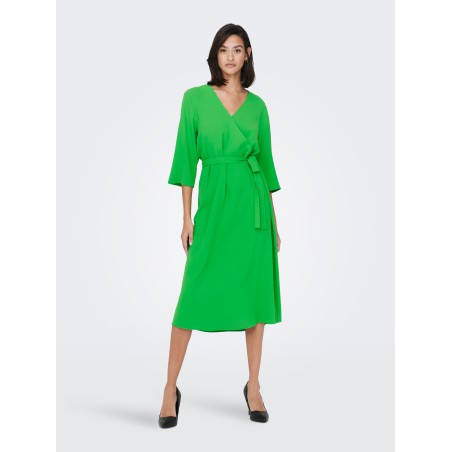 JDY Lion 3/4 Wrap Vævet Kjole - Kelly Green