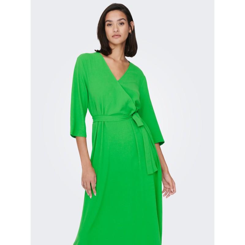 JDY Lion 3/4 Wrap Vævet Kjole - Kelly Green
