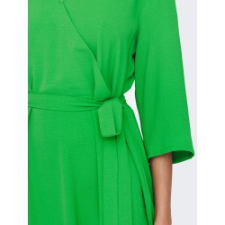 JDY Lion 3/4 Wrap Vævet Kjole - Kelly Green