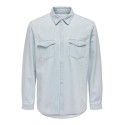 ONLY & SONS Bane Denim Skjorte - Light Blue Denim