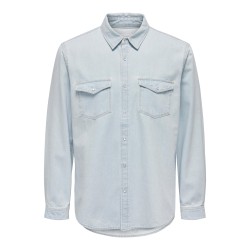 ONLY & SONS Bane Denim Skjorte - Light Blue Denim