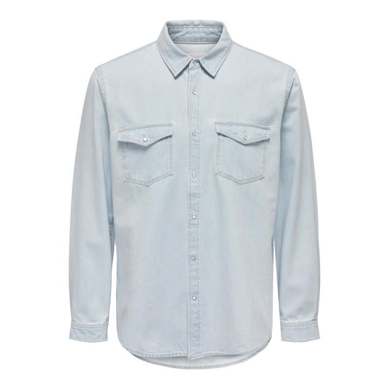 ONLY & SONS Bane Denim Skjorte - Light Blue Denim