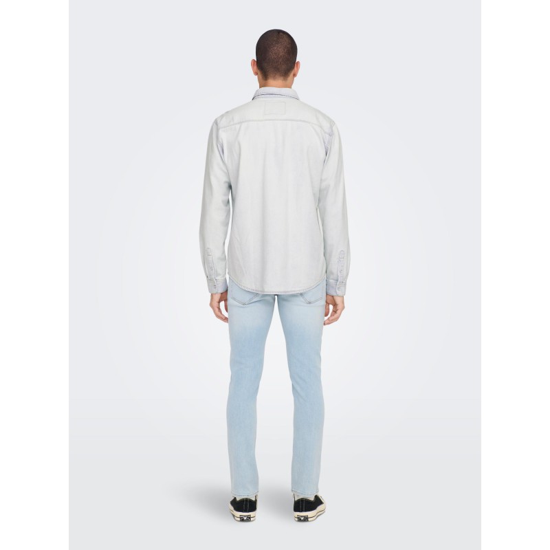 ONLY & SONS Bane Denim Skjorte - Light Blue Denim