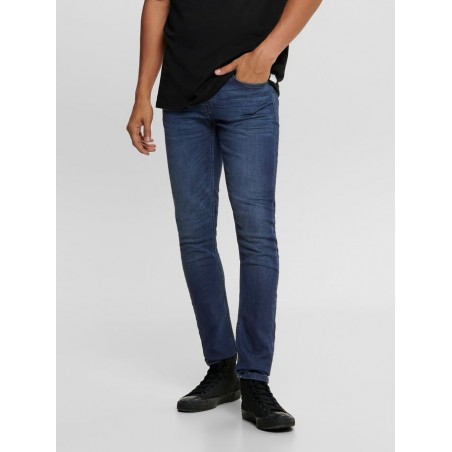 ONLY & SONS Jog Performance Jeans - Medium Blue Denim