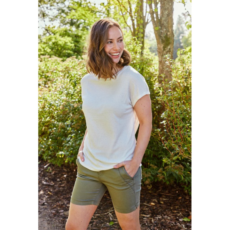 FRANSA LIGHT T-SHIRT - creme/råhvid