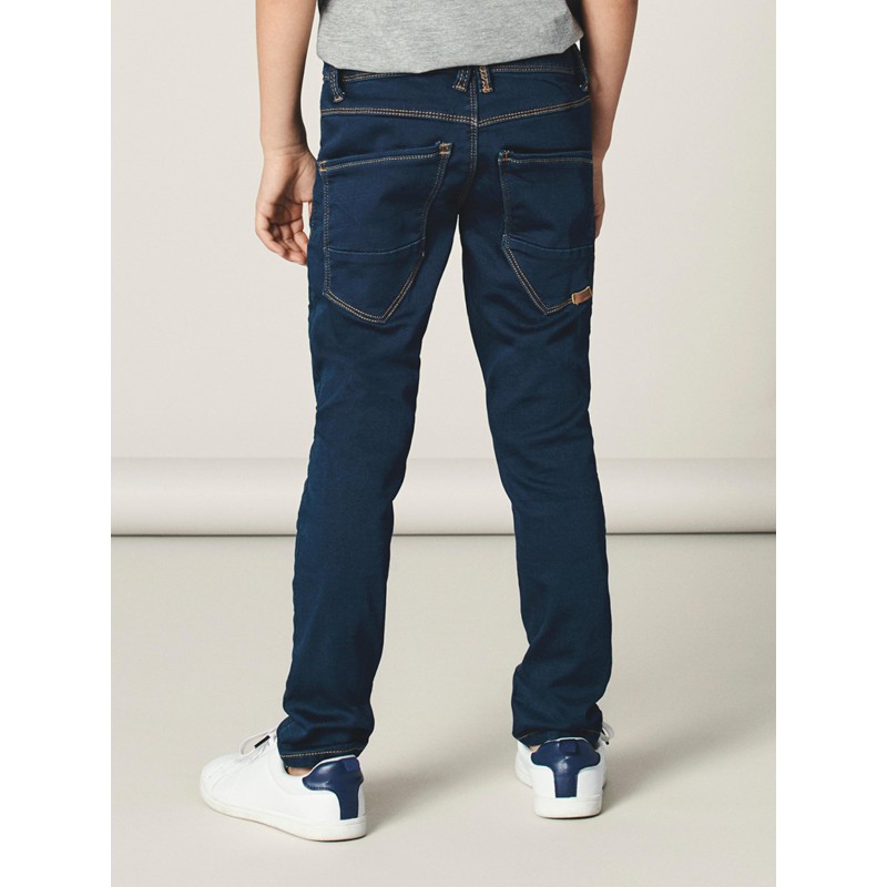 NAME IT Kids Slim Sweat Jeans - Dark Blue Denim