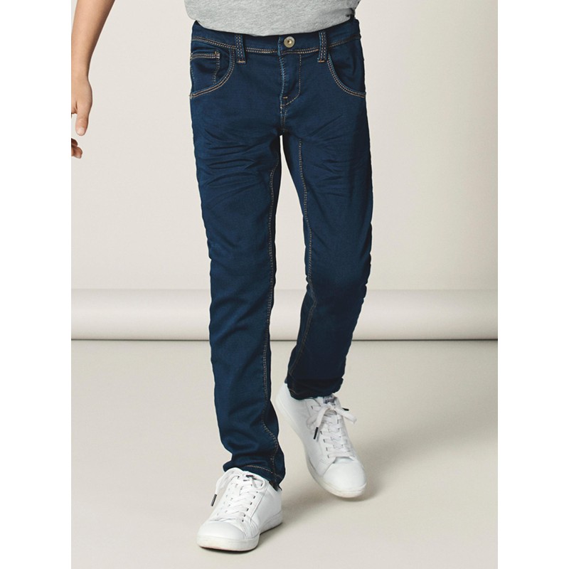 NAME IT Kids Slim Sweat Jeans - Dark Blue Denim