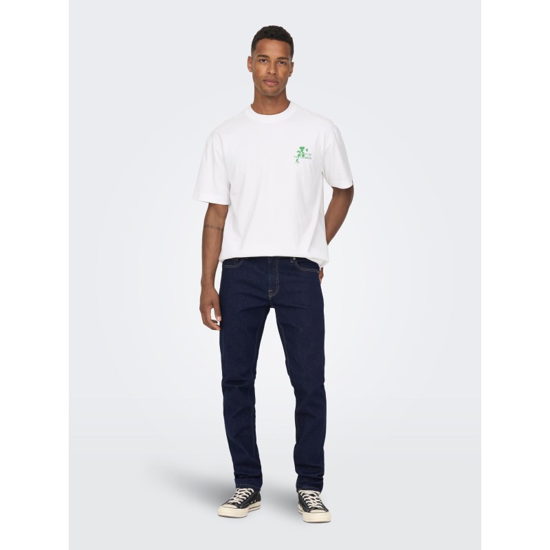 ONLY & SONS Loom Slim Denim Jeans - Dark Blue Denim