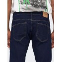 ONLY & SONS Loom Slim Denim Jeans - Dark Blue Denim
