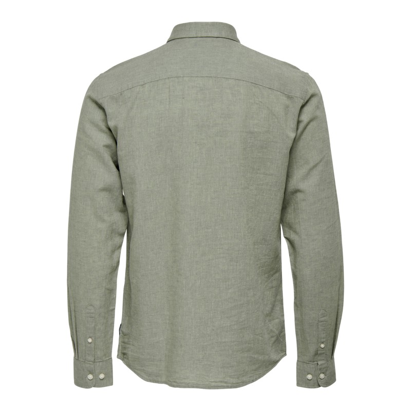 ONLY & SONS Caiden Solid Linen Skjorte - Swamp