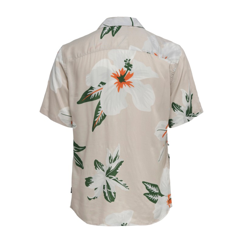 ONLY & SONS Onsdan Life Reg Kortærmet Aop Viscose Shirtnoos - Silver Lining