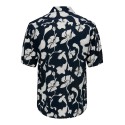 ONLY & SONS Onsdash Life Reg Visc Aop Kortærmet Shirt - Dark Navy