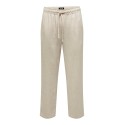 ONLY & SONS Onkortærmetinus Loose Visc Lin 0075 Pnt Cs - Oatmeal