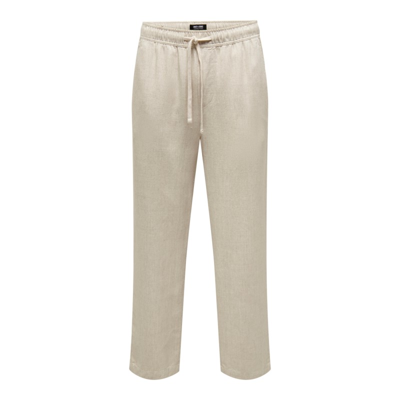 ONLY & SONS Onkortærmetinus Loose Visc Lin 0075 Pnt Cs - Oatmeal